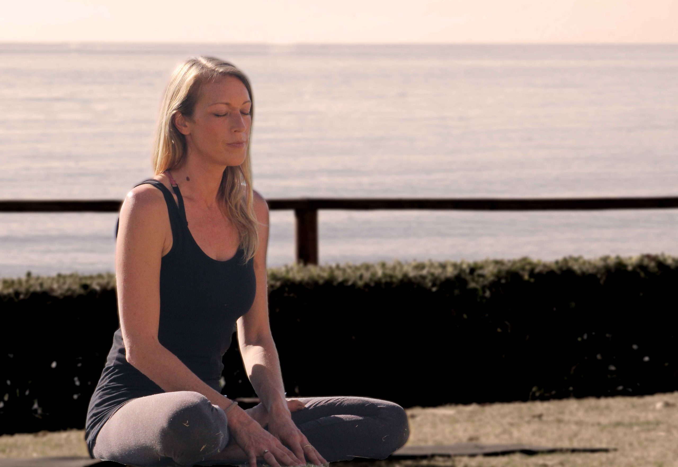 Seated Yoga Meditation Pose, Estepona. Nirmala Yoga Spain by Fox No Limits, 2024.